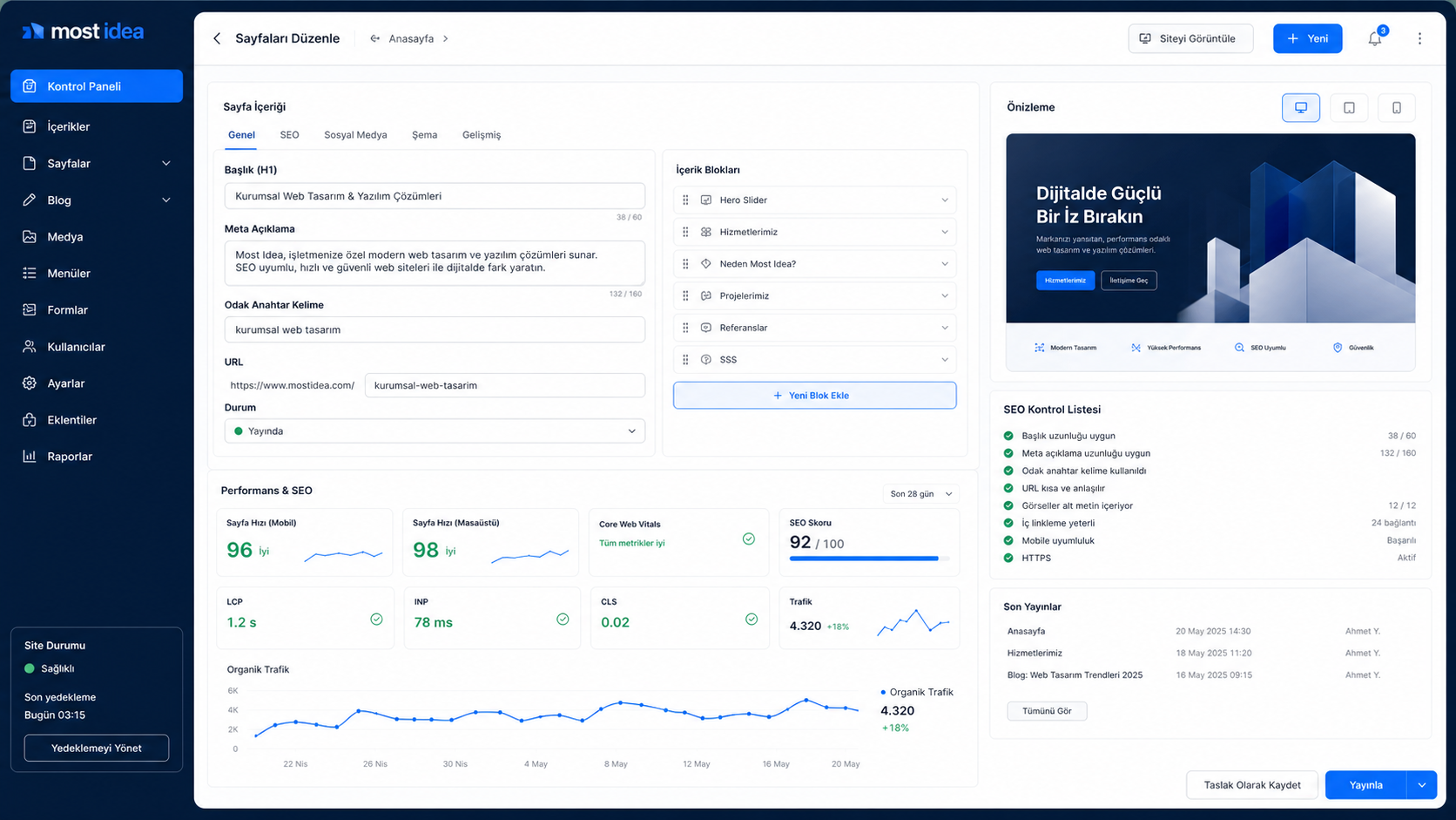 A modern office meeting and analytics panel visual for SEO service